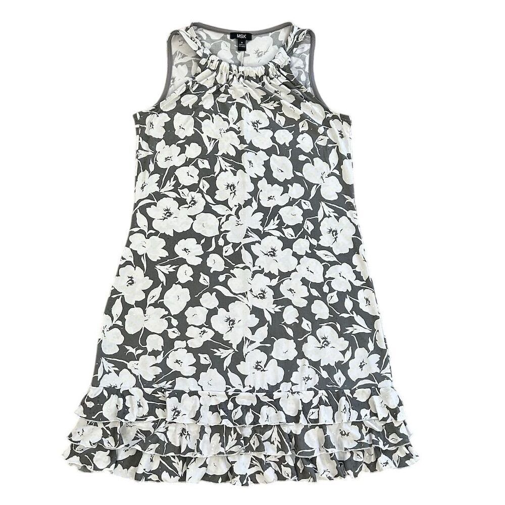 MSK Women's Floral Halter Knee Length Dress Size S Multicolor Casual - Picture 3 of 9